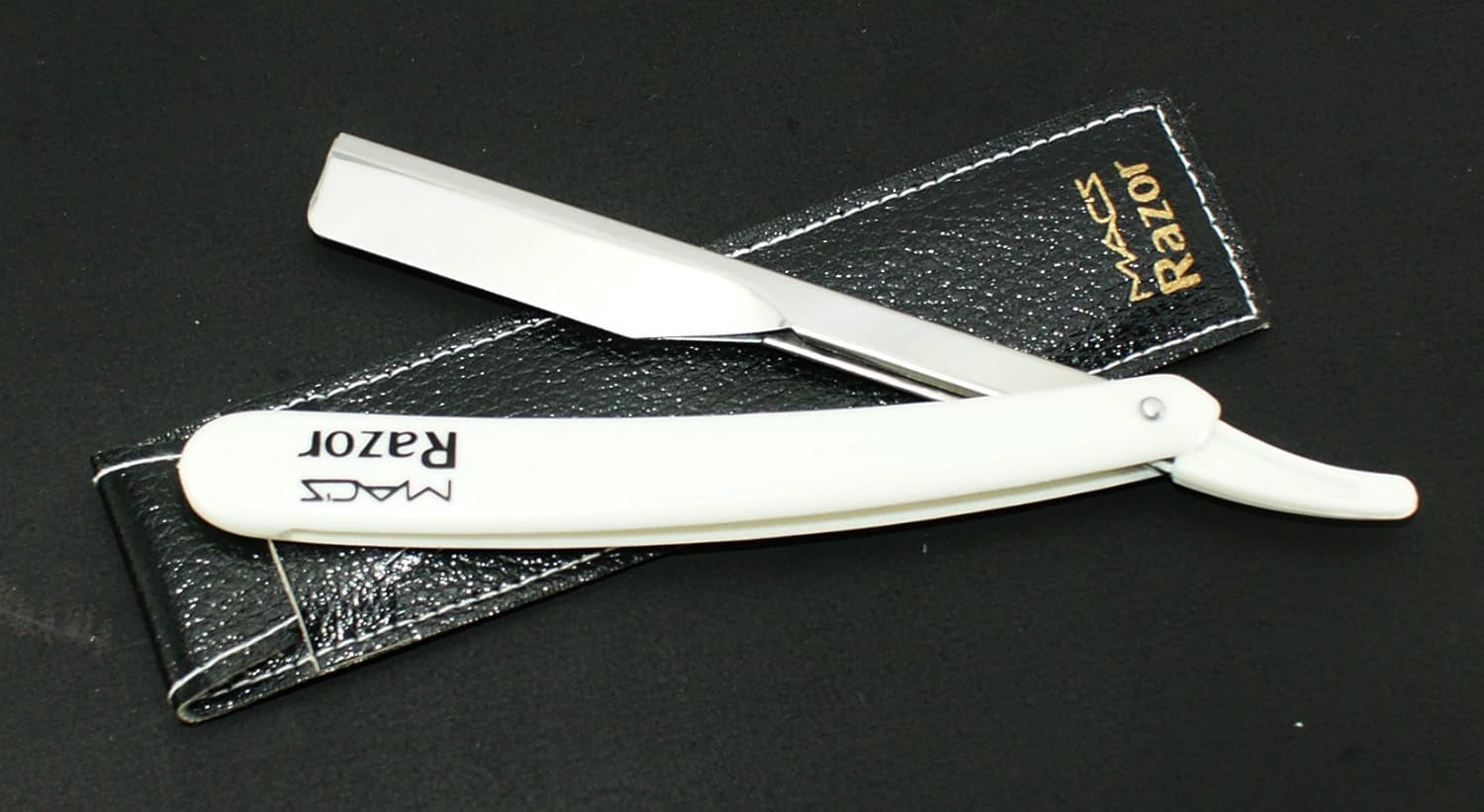 Professional Barber Straight Edge Barber Razors Macs Brand-50-01 (White Handle Razors)