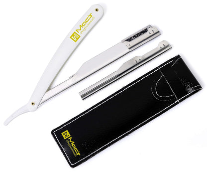 Professional Barber Straight Edge Barber Razors Macs Brand-50-01 (White Handle Razors)
