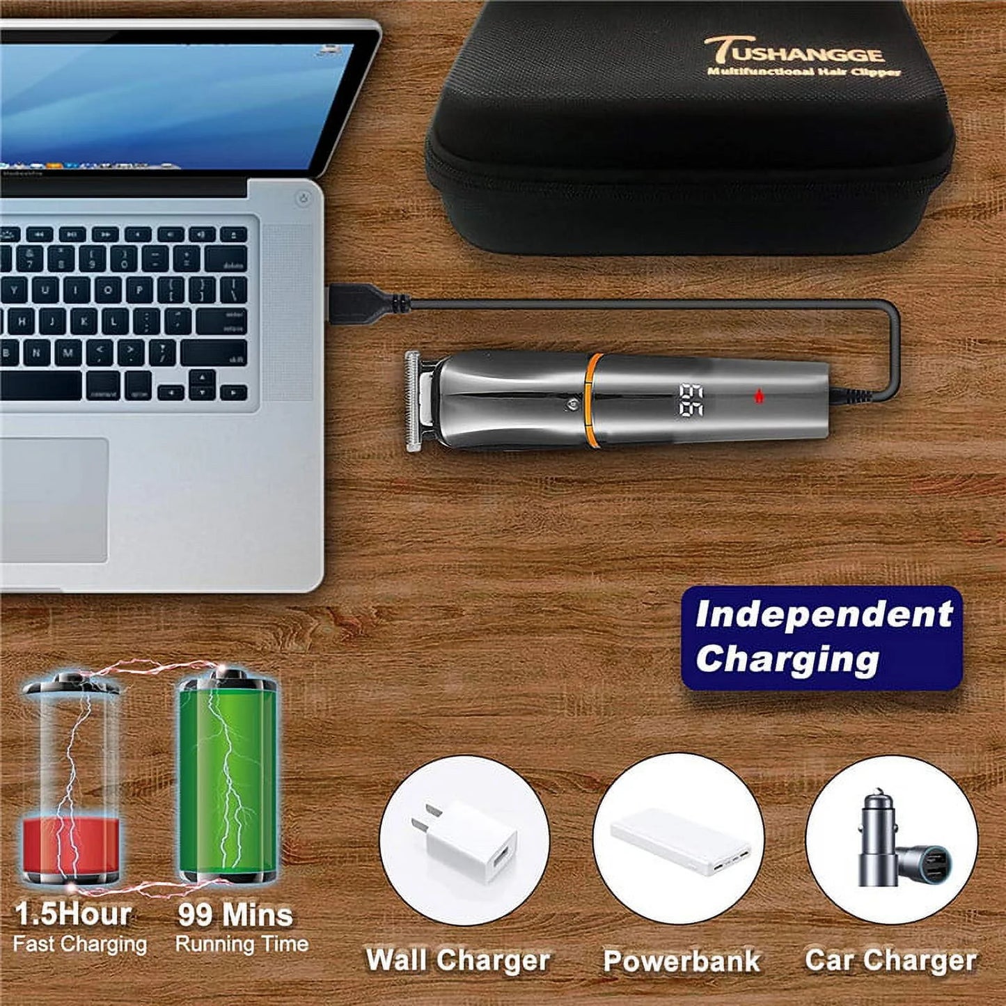 Beard Trimmer for Men Body Mustache Nose Hair Groomer Cordless Trimmer 6 in 1 Grooming Kit Waterproof USB Rechargeable