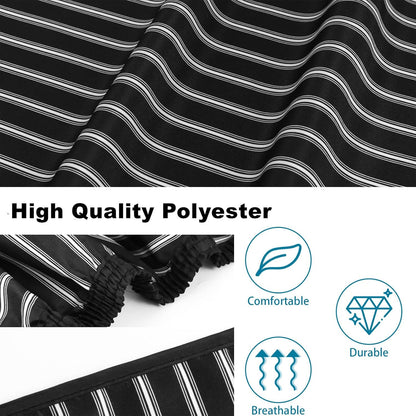 Professional Hair Cutting Cape with Neck Duster Brush, Large Size Salon Hairdresser Cape for Men, Women and Kids(Black with White Stripes)