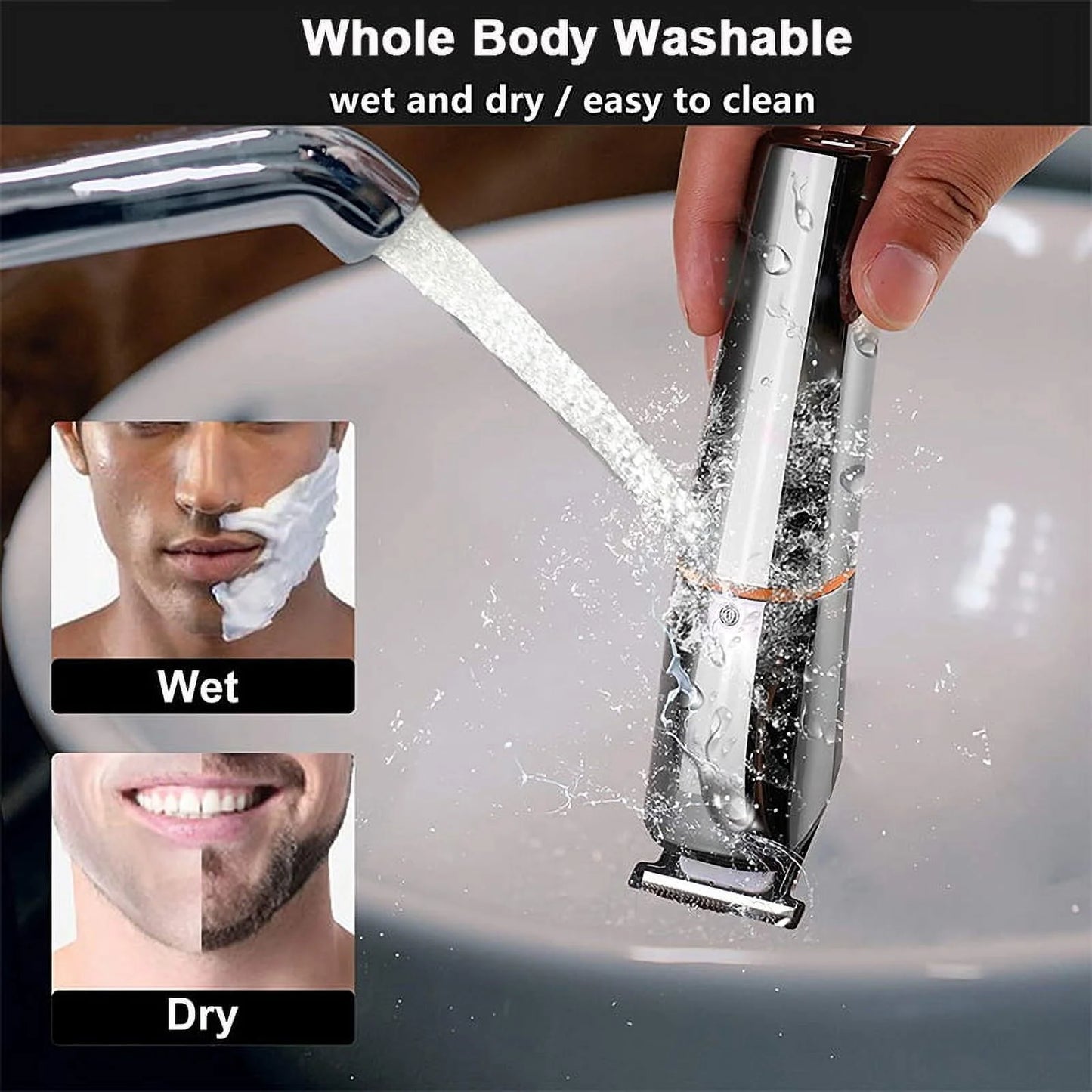 Beard Trimmer for Men Body Mustache Nose Hair Groomer Cordless Trimmer 6 in 1 Grooming Kit Waterproof USB Rechargeable
